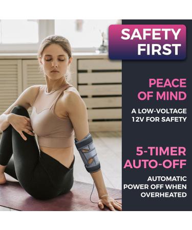 CREATRILL Elbow Heating Pad - Relief for Cubital Tunnel & Tennis Elbow | Heated Brace with Auto Off & Moist Heat Option - Gray - Buy Online on GoSupps.com