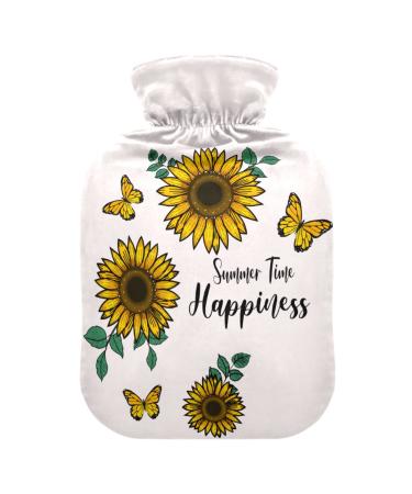 Heat bottle with reference 1 L hard-wearing warm-up bag for hand feet shoulder and neck pain cramps heating press and heat therapy samples from summer time butterfly and sunflower