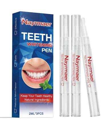 Teeth Whitening Pen 3 Packs Teeth Whitening Essence Painless Whitening for Sensitive Teeth Safe Effective Mint Flavor (Mint)