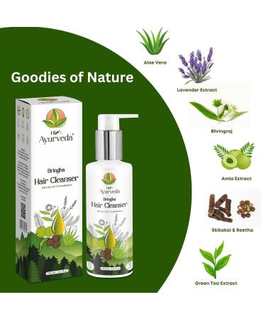 Bringha Hair Cleanser Shampoo | 100% Natural Ayurvedic Formula for Strong Hair | 200 ML - International Shipping Available - Buy Online on GoSupps.com