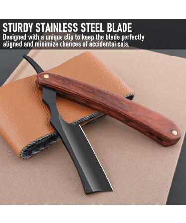 Stainless Steel Cut Throat Razor Kit with Single Edge Blades for Men - Perfect for Barber, Home, and Salon Use - Maroont158 - Buy Online on GoSupps.com