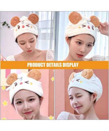 Animal Hair Hat Towel Hijab Hair Bonnet Shower Caps Washcloths Dry Hair Turban Cap Fast Dry Hair Turban Turbans for Women Coral Fleece Turban Hat Japanese-Style White - Buy Online on GoSupps.com