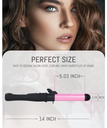 AmoVee 1.25 Inch Rotating Curling Iron - Auto Ceramic Adjustable Temps Dual Voltage | Perfect Valentine's Day Gift for Her - Buy Online on GoSupps.com