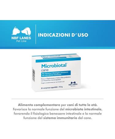 NBF Lanes | Microbiotal Dog 30 Appetizing Tablets to Promote the Physiological Well-being of the Intestinal Microbiota - Buy Online on GoSupps.com