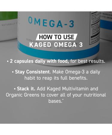 Kaged Omega 3 Softgels | Unflavored | Fish Oil Supplement | 3000mg Omega 3 Fatty Acid with EPA & DHA | Ultra-Pure No Fish Burps | Supplements for Men & Women | 30 Servings - Buy Online on GoSupps.com