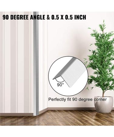 VEVOR Stainless Steel Corner Guards 0.5 x 0.5 x 48 inch Metal Wall Corner Protector Pack of 5 Corner Guards 20 Ga 304 Stainless Corner Guard with 90-Degree Angle for Wall Protection and Decoration - Buy Online on GoSupps.com