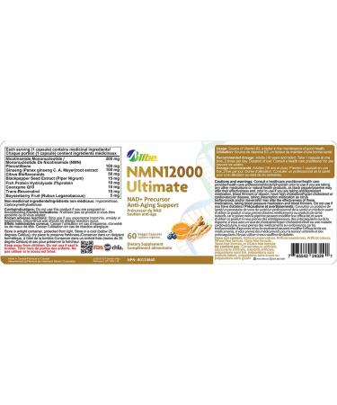 200mg Ultra High Purity NMN 99.5% Highly Purified and Highly Bioavailable with Trans-Resveratrol & CO Q10 for NAD+ Boost NMN Nicotinamide Mononucleotide Supplement Canada 12 x 60 Count 180 count (Pack of 4) - Buy Online on GoSupps.com