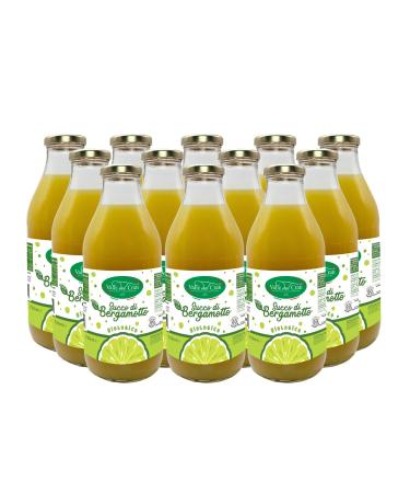 Valle del Crati Organic Calabrian Bergamot Juice | Fresh and Thirst-Quenching Drink | No Added Sugars and No Preservatives | 100% Pure Bergamot Juice | 12 bottles of 720ml