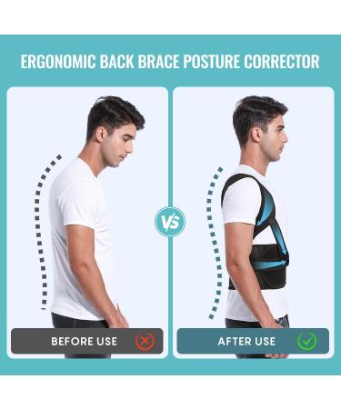 Fit Geno Upgraded Full Back Brace Posture Corrector for Men - Adjustable & Breathable Support for Back Pain Relief Scoliosis & Thoracic Spine (Large - Buy Online on GoSupps.com