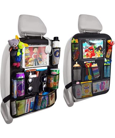 Lovpis Back seat car organizer 2-pack car organizer back seat with 9 storage bags waterproof 600D car storage bag with back seat protection for children car travel accessories step mat
