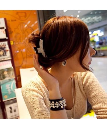 Women's Elegant Black Rhinestone Crystal Acrylic Jaw Clip Hairpin - Hair Accessories - Buy Online on GoSupps.com