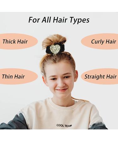 Crystal Rhinestone Elastic Hair Ties Black Diamond Ponytail Holder Set for Women and Girls | 12pcs-1 BlackSet1 - Buy Online on GoSupps.com