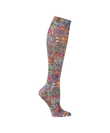 Celeste Stein Mild Compression Knee High Stockings Wide Calf - Rainbow Pixels