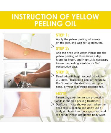Yellow Peeling Oil for Dark Skin - Strong Extra Strength Exfoliating Solution with Salicylic Sodium Hyaluronate - 110ML/3.66 OZ - Buy Online on GoSupps.com