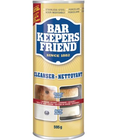 Bar Keepers Friend Cleanser Powder 595gr with Heavy-duty Sponge 6 Machine-Washable Wipes and CLEANZY Cleaning Sheet - Buy Online on GoSupps.com