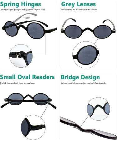 Eyekepper Vintage Mini Oval Reading Glasses - Grey Lenses | International Shipping Available - Buy Online on GoSupps.com