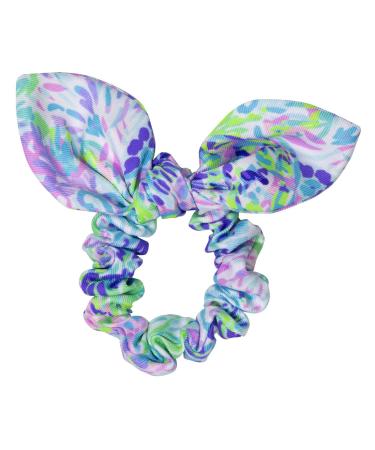 Lilly Pulitzer Women's Purple/Blue Hair Tie Scrunchie with Bow Detail, Shell of a Party