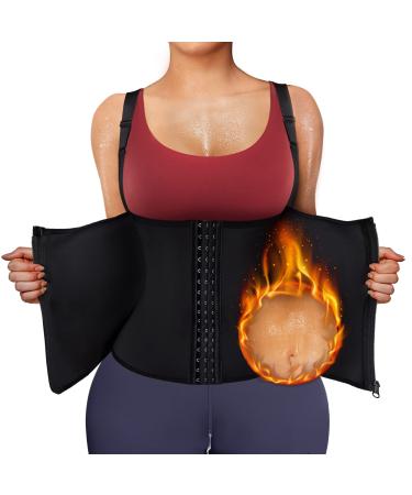 Bingrong sauna vest women sauna shirt slimming neoprene belly girdle corset women belly path underbust waist former shapewear fitness thermo hot body shaper saunaweste sweating tank top xxl black