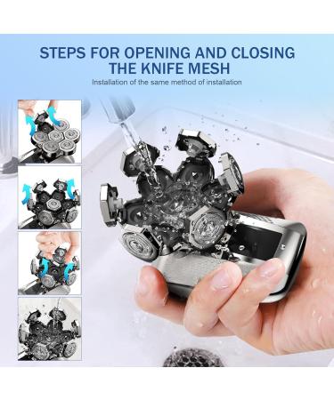 Head Shavers for Men IPX7 Skull Shaver 7D Rechargeable Rotary Shaver 5-in-1 Bald Men's Shaver Electric Razor Grooming Kit with Nose Trimmer and Hairdresser's Scissors - Buy Online on GoSupps.com