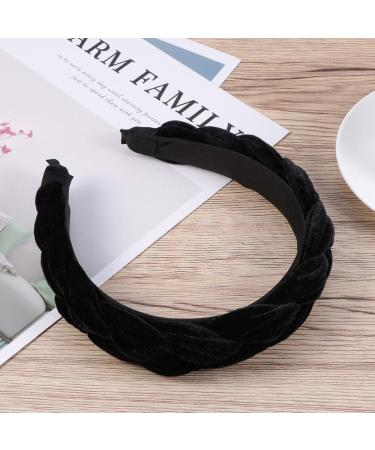Braided Padded Headband for Women - Vintage Wide Black Hairband | International Shipping - Buy Online on GoSupps.com