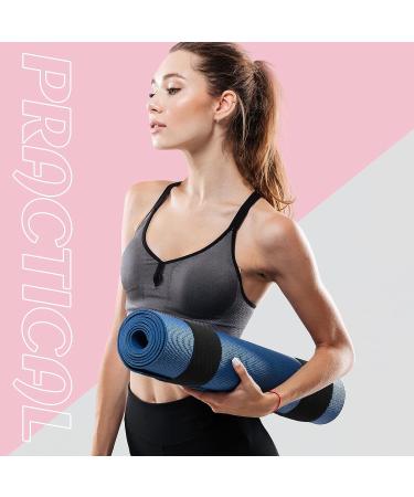 Honoson 4 Pcs Heavy Duty Nylon Yoga Mat Straps - Adjustable Bungee Bands for Exercise, Pilates, Gym - Black - Buy Online on GoSupps.com