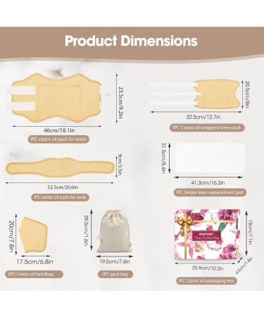 MQFORU Castor Oil Pack Wrap Kit - 8PCs Reusable with Velcro Fastener | Liver Detox & Digestive Health - Buy Online on GoSupps.com