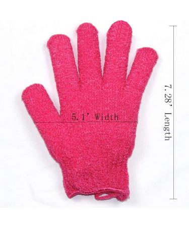 Exfoliating Bath Loofah Gloves 2 Pair Blue Purple - Luxury Spa Scrub Mitts for Deep Cleansing and Skin Massage - Buy Online on GoSupps.com