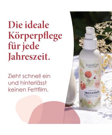 Jean & Len Nourishing Dry Oil - Pomegranate Body & Face Care | Vegan Paraben & Silicone-Free Fast-Absorbing Skin Oil | 100 ml - Buy Online on GoSupps.com