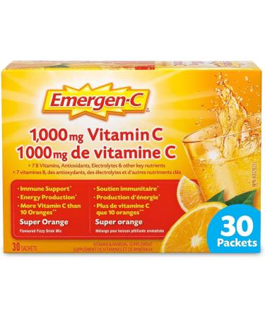 Emergen-C Variety Flavor Pack - 90 ct. Orange 30 count (Pack of 3) - Buy Online on GoSupps.com