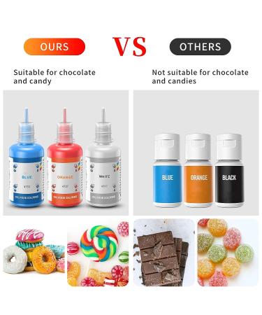 9 Colors Oil Based Food Coloring for Chocolate - Edible Dye for Cake, Candy, Baking - .53 Fl. Oz Bottles - Buy Online on GoSupps.com