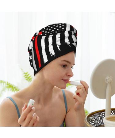 Hair Towel Wrap for Fast Drying | USA Flag Design | Hair Drying Towel Turban with Button - Buy Online on GoSupps.com