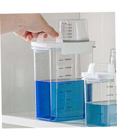 1PC Laundry Detergent Dispenser 1800ml Clear Airtight Washing Powder Dispenser with Scale and Cup Detergen Box for Solid Liquid 1800ml with scale - Buy Online on GoSupps.com