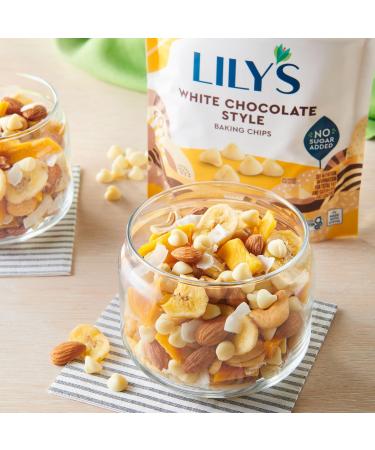 Lily's White Chocolate Style No Added Sugar Baking Chips Bag 7 oz (Pack of 2) Bundle With Snack Scout Measuring Spoon - Buy Online on GoSupps.com