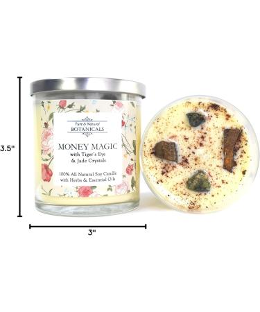 Money Magic Pure Natural Soy Candle 10 oz | 100% Non-Toxic with Crystals & Herbs | Prosperity Wealth Abundance Rituals | Wiccan Pagan - Buy Online on GoSupps.com