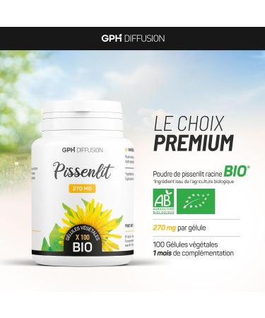 Organic Dandelion Root 270 mg - 100 Vegetable Capsules - Buy Online on GoSupps.com