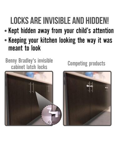Upgraded Invisible Baby Proofing Cabinet Latch Locks (10 Pack) - No Drilling or Tools Required for Installation  Works with Most Cabinets and Drawers  Works with Countertop Overhangs  Highly Secure - Buy Online on GoSupps.com