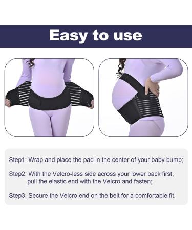 Merlinae Pregnancy Support Belt Maternity - Breathable Abdomen and Pelvic Support - Comfortable Belly Band Size XXL Black (110-140CM) - Buy Online on GoSupps.com