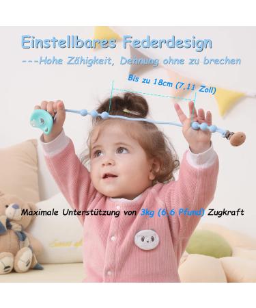 Buy Seposve 4-Pack Silicone Pacifier Chains for Baby Boys & Girls Adjustable Spring Soft & Flexible One-Piece Design (Includes 2 Blue) - International Shipping Available - Buy Online on GoSupps.com