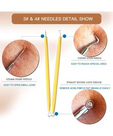 HOTX Pimple Popper Tool Kit - 4Pcs Set for Nose and Face - Blackhead Remover and Acne Needle Beauty Tool (Black) - Buy Online on GoSupps.com