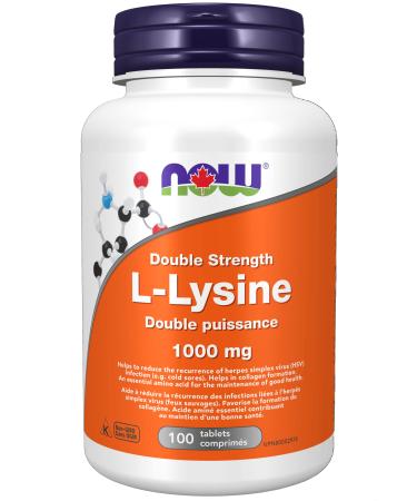 Now Foods L-Lysine 1000mg Extra Strength 100 Tablets 100 g