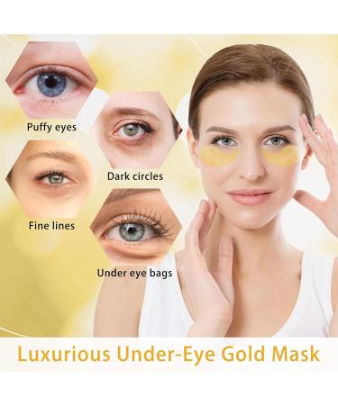 24K Gold Under Eye Patches - Reduce Puffiness & Dark Circles 60PCS Eye Masks for Smooth Skin & Anti-Wrinkle Care - Buy Online on GoSupps.com