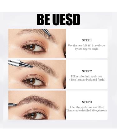 2PCS Blapee Eyebrow Pencil - Micro 4 Point Brow Pen Atikisoi Eyebrow Pencil 3D Waterproof Microblading Eyebrow Pen with 4 Tip Microblade Eyebrow Pen (Smoky Gray*2PCS) - Buy Online on GoSupps.com