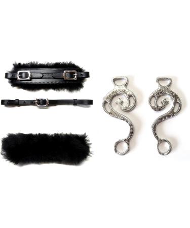 PS Horse Article Set Hackamore Baroque - Silver with Real Sheepskin & Natural Silver Fittings | Premium Equestrian Gear - Buy Online on GoSupps.com