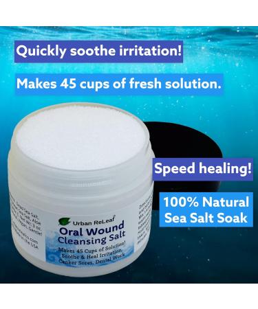 Urban ReLeaf Oral Wound Cleansing Salt - 45 Cups of 100% Natural Fast Relief for Mouth Gums Canker Sores & Dental Care - Made in USA - Buy Online on GoSupps.com