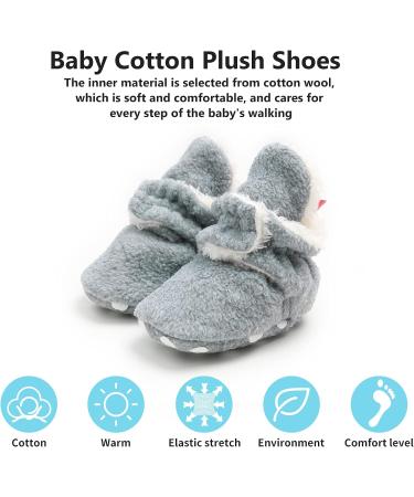 EDOTON Unisex Newborn Winter Boots | Warm Non-Slip Sole Bootie Socks 0-6 Months Gray - Buy Online on GoSupps.com