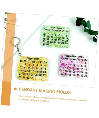 LALAFINA Mold Epoxy Chic Silicone Key Calendar Pendant Keychain Creative Multipurpose Making Chain for Diy White 25.3x24cm - Buy Online on GoSupps.com