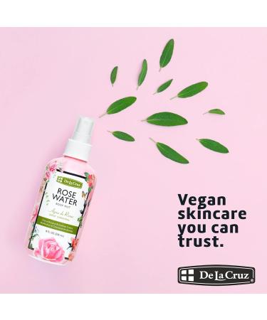 De La Cruz Rose Water Spray No Parabens or Artificial Colors Vegan Made in USA 8 FL. OZ. (6 Bottles) 1.33 Fl Oz (Pack of 6) - Buy Online on GoSupps.com