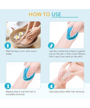 Crystal Hair Eraser - Painless Hair Removal for Women | Portable Magic Remover for Arms, Legs & Body - Blue - Buy Online on GoSupps.com
