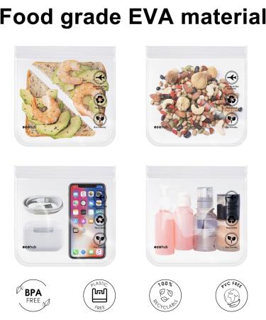 ECOHUB Airport Security Liquids Bags - TSA Approved Clear Travel Toiletry Bag (2 pcs) - 20 x 20cm - For Men and Women - Airline Approved - Buy Online on GoSupps.com