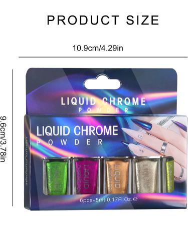 Lot de 6 poudres holographiques pour ongles - D coration artistique - Effet miroir m tallique - Pour manucure et p dicure 02style - Buy Online on GoSupps.com